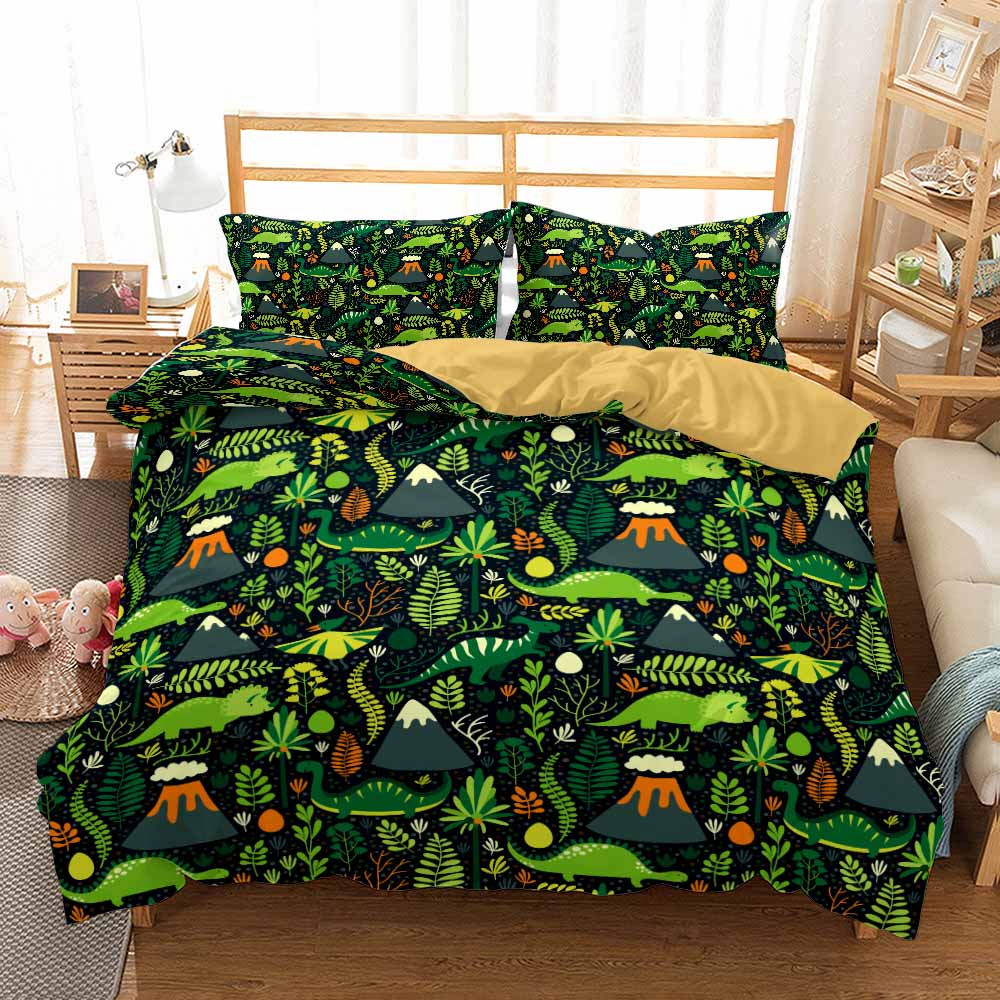 Jurassic Period Dinosaurs Duvet Cover Set For Kids,Super Soft,Comfortable Bedding Set,Home Textile,Boy Quilt Cover,Pillowcases