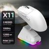 Rechargeable 12000DPI Wireless Mouse with Charging Dock Bluetooth 2.4G Wired Tri-Mode RGB Ergonomic Ultra-Light PC Gaming Mouse