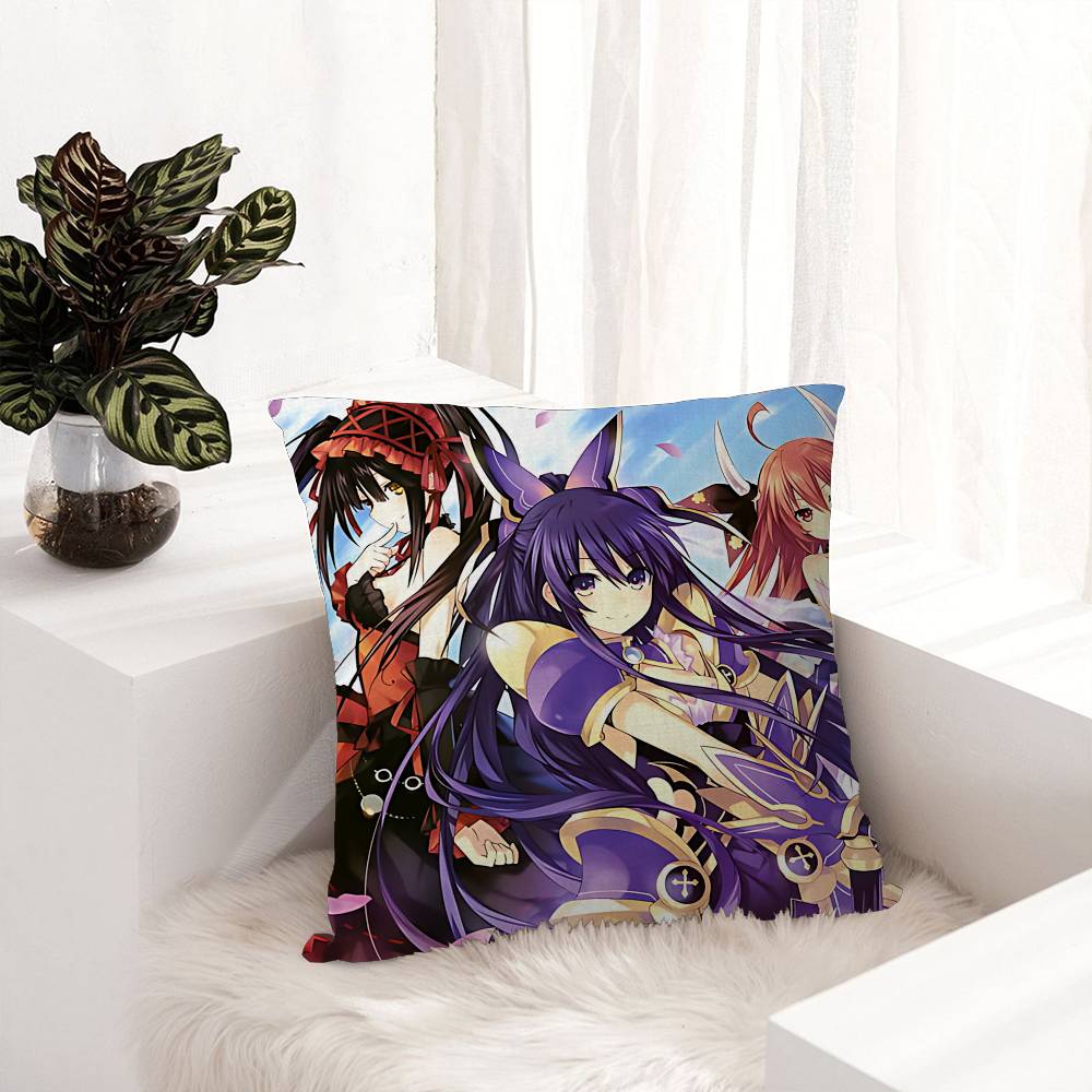 Date A Live Cartoon Cushion Cover Inches Farmhouse Decor Home Throw Pillow Covers For Couch Decorations