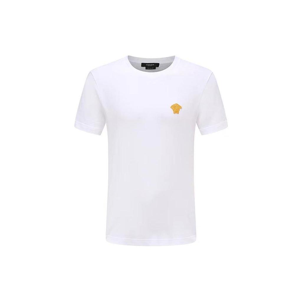 Versace Ss23 Medusa Head Embroidered Casual Short Sleeve T-Shirt Men Tops White 1008481-1A06063-1W000