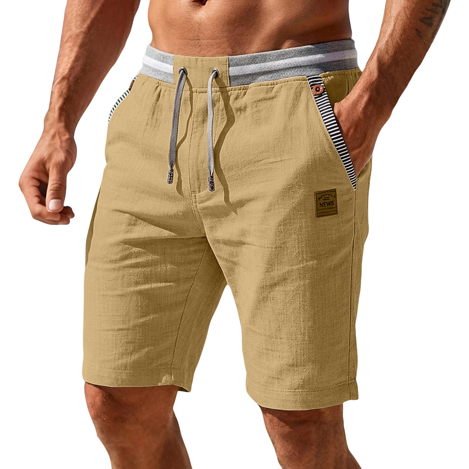 Bronze Heren Casual Shorts Elastische Taille Trekkoord Atletische Shorts met Zakken Lichtgewicht Ontspannen Pasvorm Buiten Sportkleding M