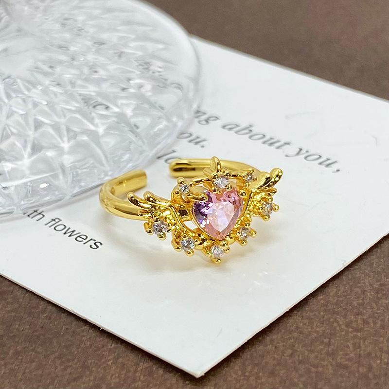 Blind Box Medieval Vintage Gold Niche Retro High-End Open Ring Color Treasure Light Luxury Ring Woman