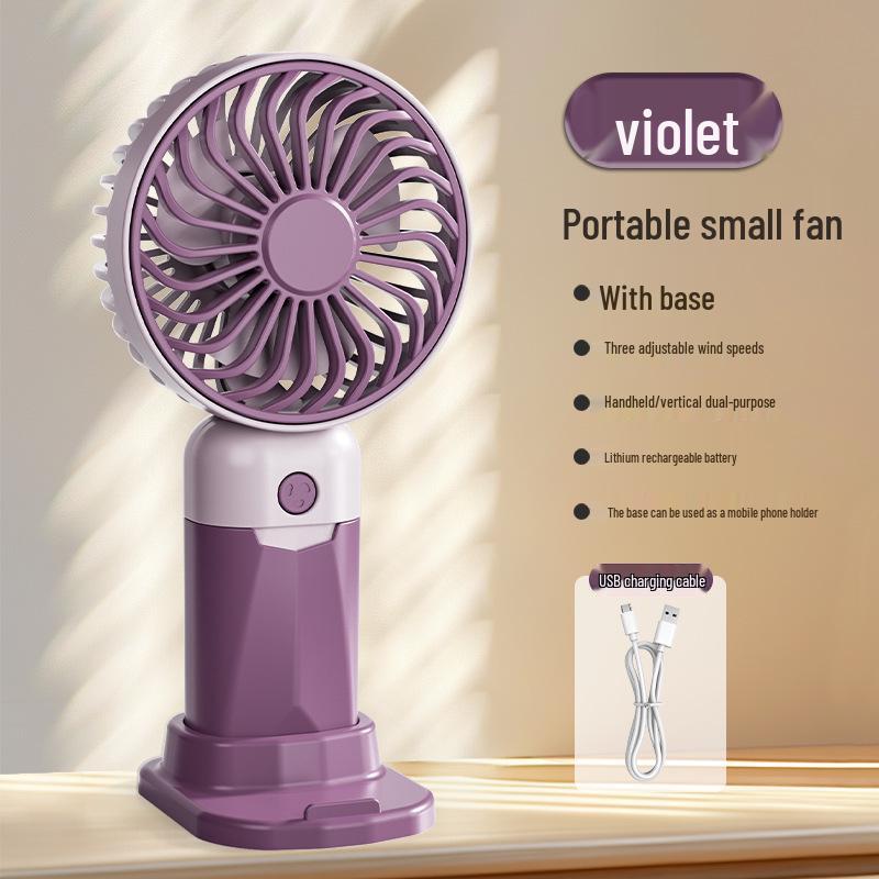 Rechargeable USB Mini Fan: Portable Handheld & Desktop Stand, Ideal Student Gift