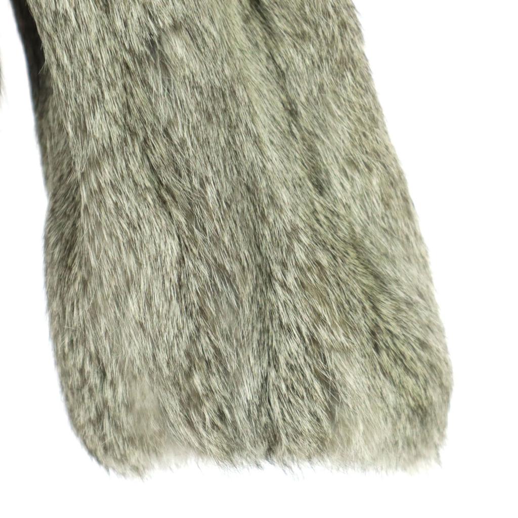 UNTITLED Long Sleeve Rabbit Fur Jacket 2 Brown Women Used