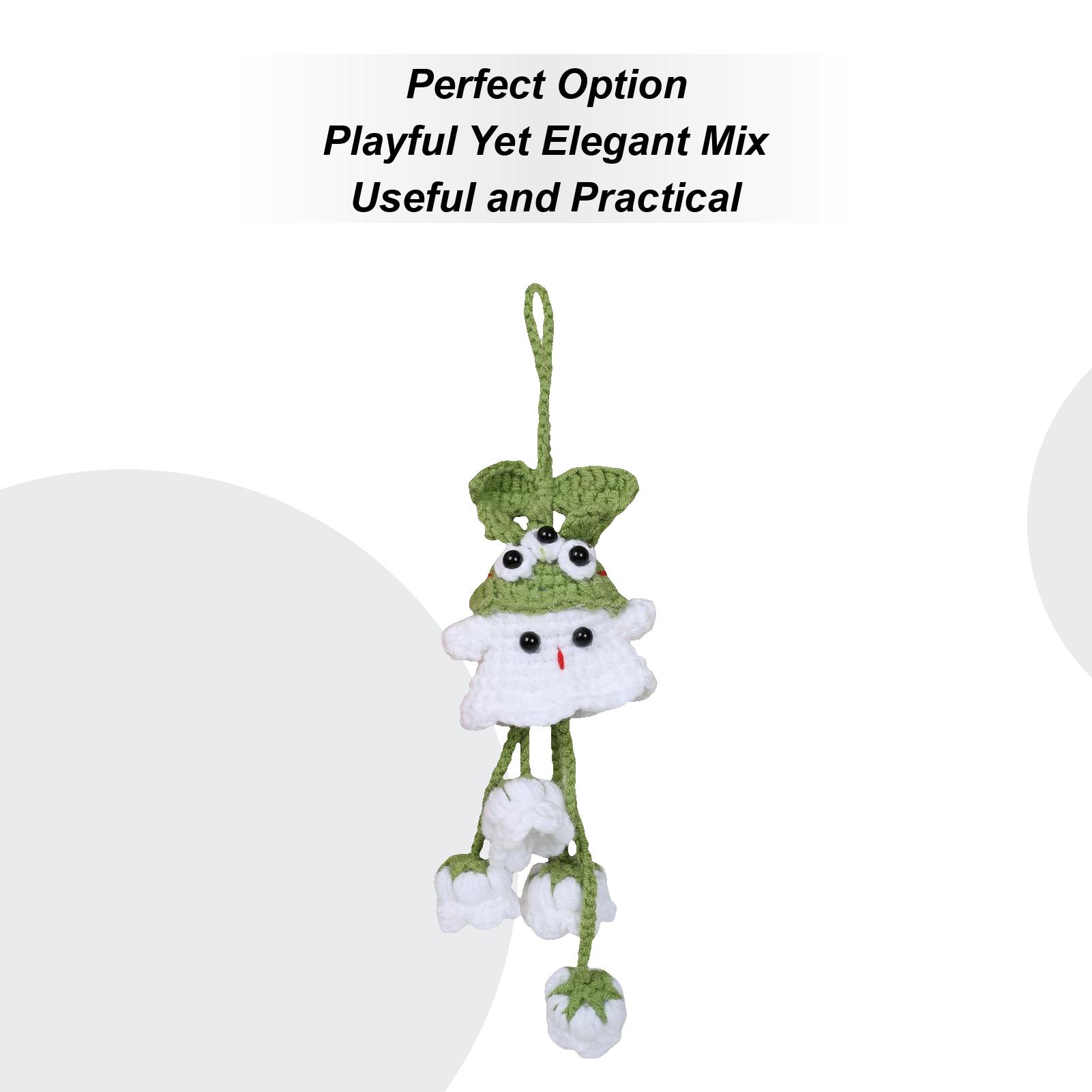 

Halloween Car Ornament Crochet Halloween Ghost Ornaments Hangable Decoration Handmade Charm for Rear View Mirror Purse Living China Mainland