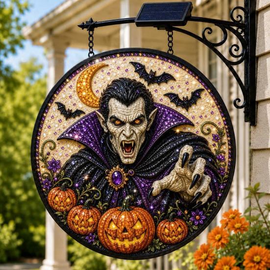 Energieeinsparung Hof Hängende Dekoration Solarbetrieben Halloween Licht, Schädel Hexe Schwarze Katze Friedhof Zombie Design LED Licht Wasserdicht Veranda Ornamente