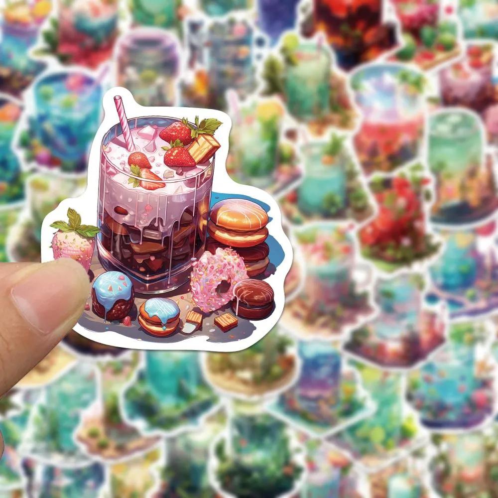 10 30 50Pcs Ins Style Art Drink Aesthetic Stickers Cartoon Plant Decals Kids Toys Diy Laptop Phone Scrapbook Decoration Sticker