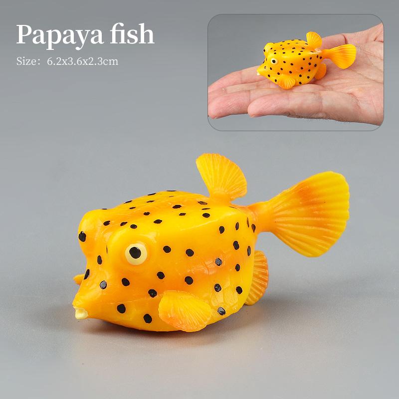 Set di Action Figure Modello Animali Marini - Pesci Oceanici Tonno Pesce Vela Persico Cernia Salmone PVC Giocattolo Educativo per Bambini