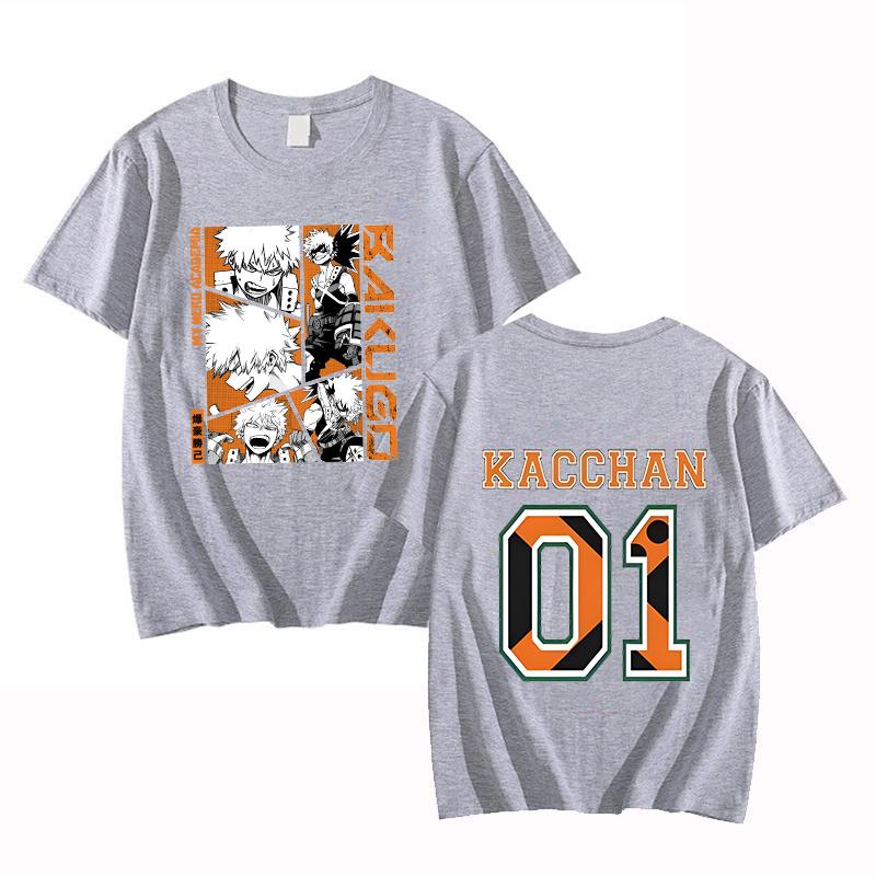 New Anime Bakugou Katsuki Printing T Shirts Unisex Fashion Short Sleeve T Shirt Women Summer Casual Loose T-shirt