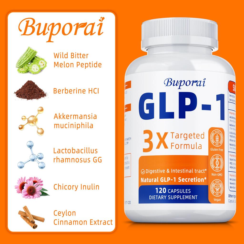 Integratore GLP-1 da donna, formula 3 volte più forte, delicato sullo stomaco, GLP-1 naturale, promuove la digestione e la salute dell'intestino - vegano
