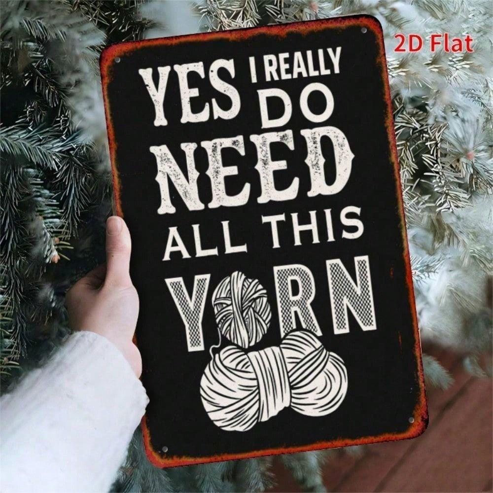 

Metal Wall Art Poster Love Yarn Gift for Knitter Home Decor
