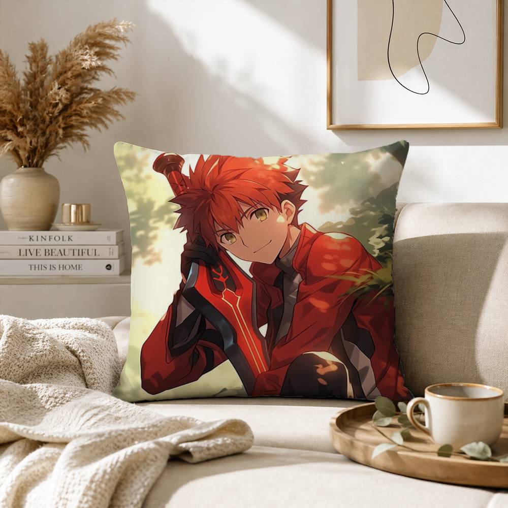 A-Anime Fate Emiya Shirou Pillow Case for Sofa Living Room Home office Decor Protective Cover