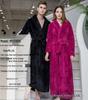 Women's and Men's Thick Flannel Morning Robe for Autumn/Winter Home Wear
