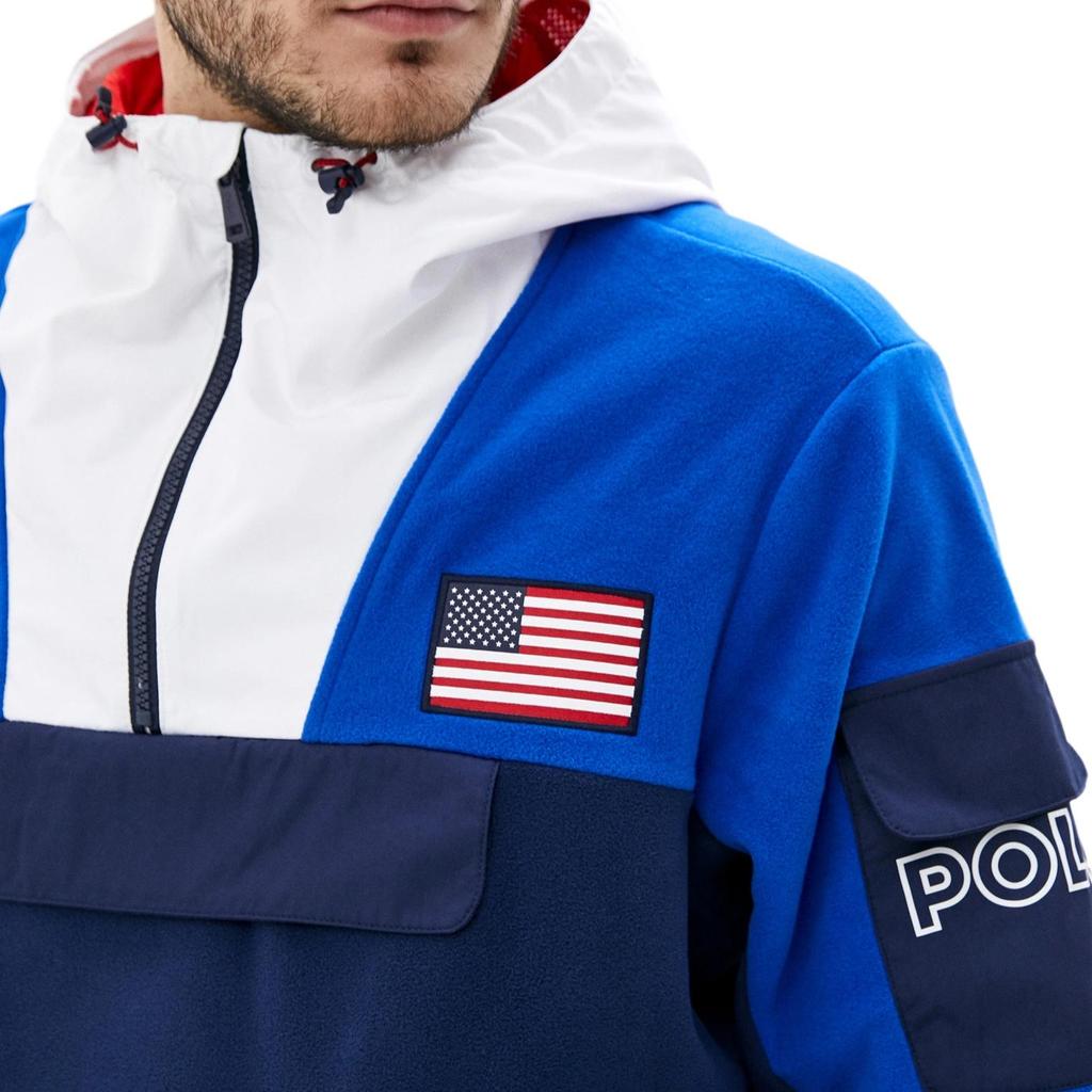 Polo Ralph Lauren Bluza z kapturem i zamkiem 1/2 Wiatrówka z długim rękawem Męska bluza 710780344-001