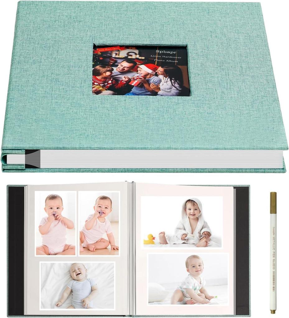 Raoendis 33 x Keten 20 Sayfa Ücretsiz 240 Büyük Boy Fotoğraf Alır Büyük Ev ve Büyüme Kayıtları için Mükemmel Kendinden Yapışkanlı Albüm, 33.5cm, Kapak, (40