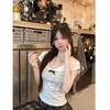 Senna kitten short-sleeved T-shirt women's summer new top front shoulder unique super good-looking design sense pure lust
