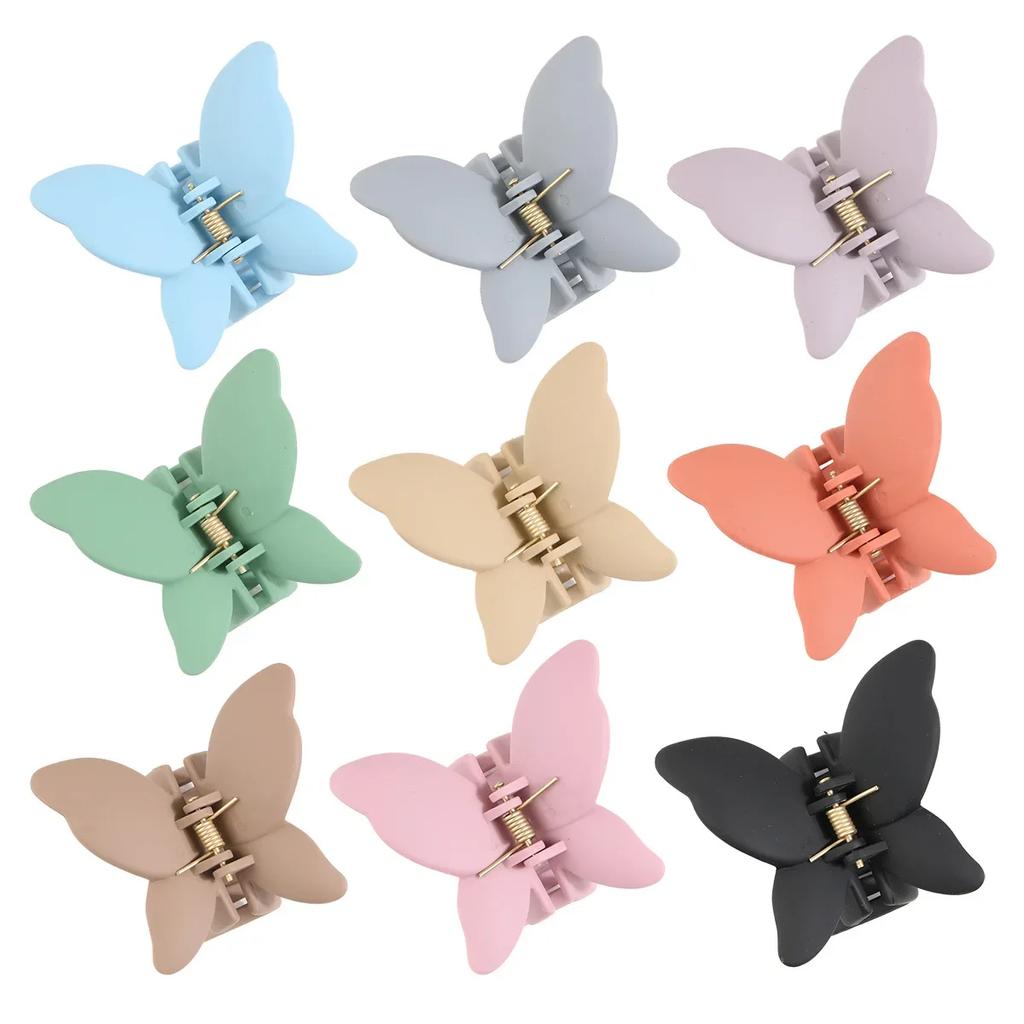 Sweet Frosted Matte Butterfly Hair Claw Clip Women Simple Solid Color Fashion Exquisite Shark Clip for Girl Hair Accessories