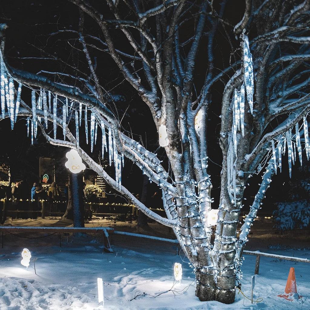 WATERGLIDE Meteor Shower Lights, 11" Outdoor Christmas Lights 10 Icicles 240 SMD LED Crystal Ice Falling Light, Connectable Raindrop Iciclelights,