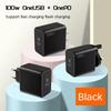 100W Multi-Port Fast Charger: Type-C PD+USB, EU/UK Plug, Compatible with iPhone 15