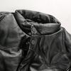 American retro locomotive style first-layer cowhide down jacket, white duck down thickened stand-up collar leather jacket men's winter
