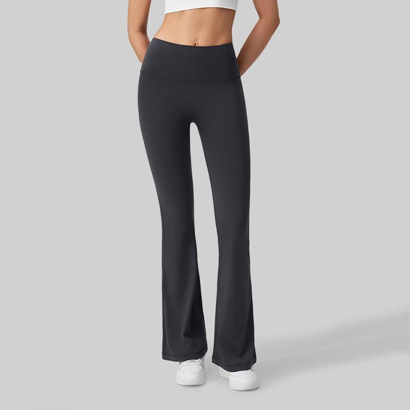 Pantalons de yoga évasés taille haute pour femme - Contrôle du ventre, Rehaussement des fesses pêche, Extensibles, Respirants, Amincissants, Sensation de seconde peau et Allongent visuellement.
