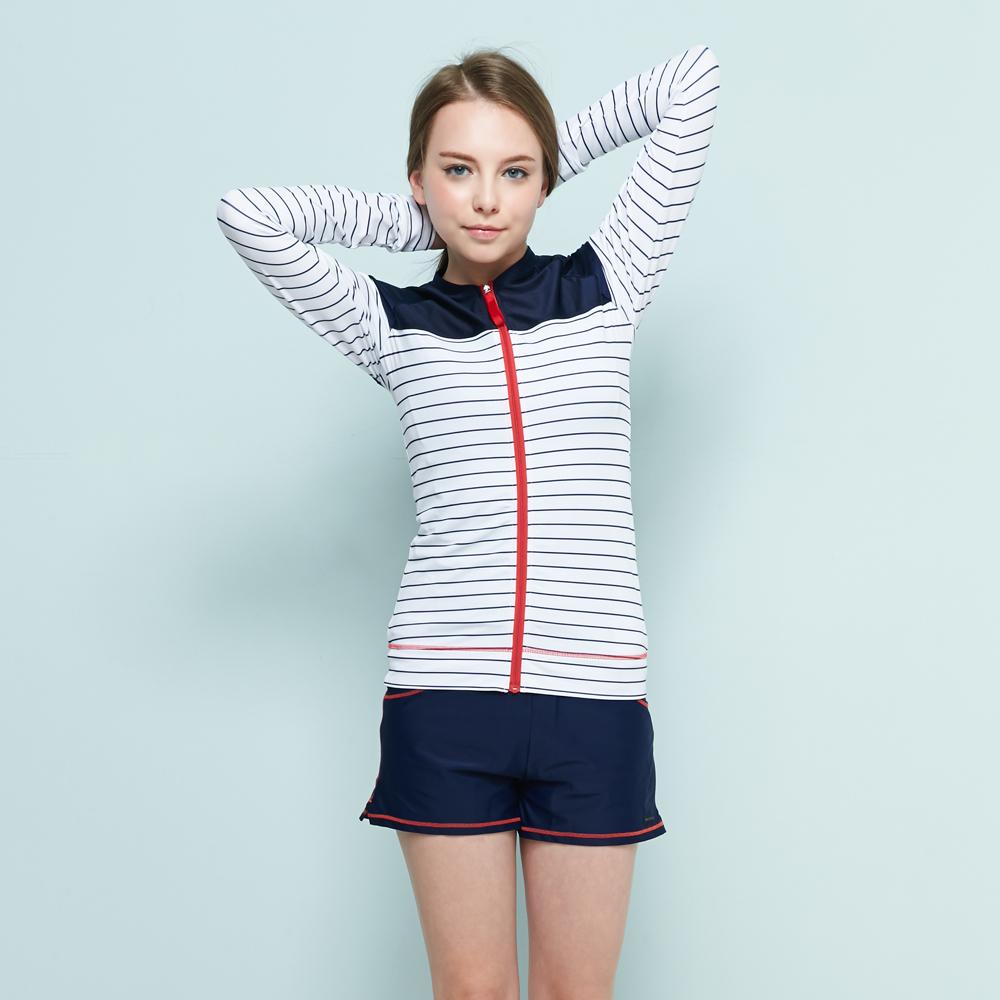 Beijigelleu Women'S Zip-Up Rash Guard 3Pcs Bel-R218N