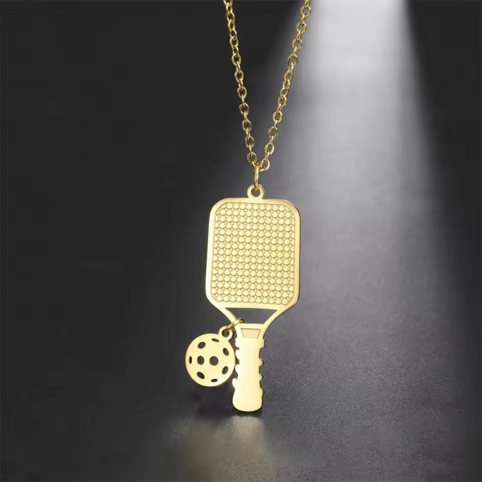 Fashion Sports Racket Pendant Necklace Unisex Couple Matching Jewelry For Party Gift