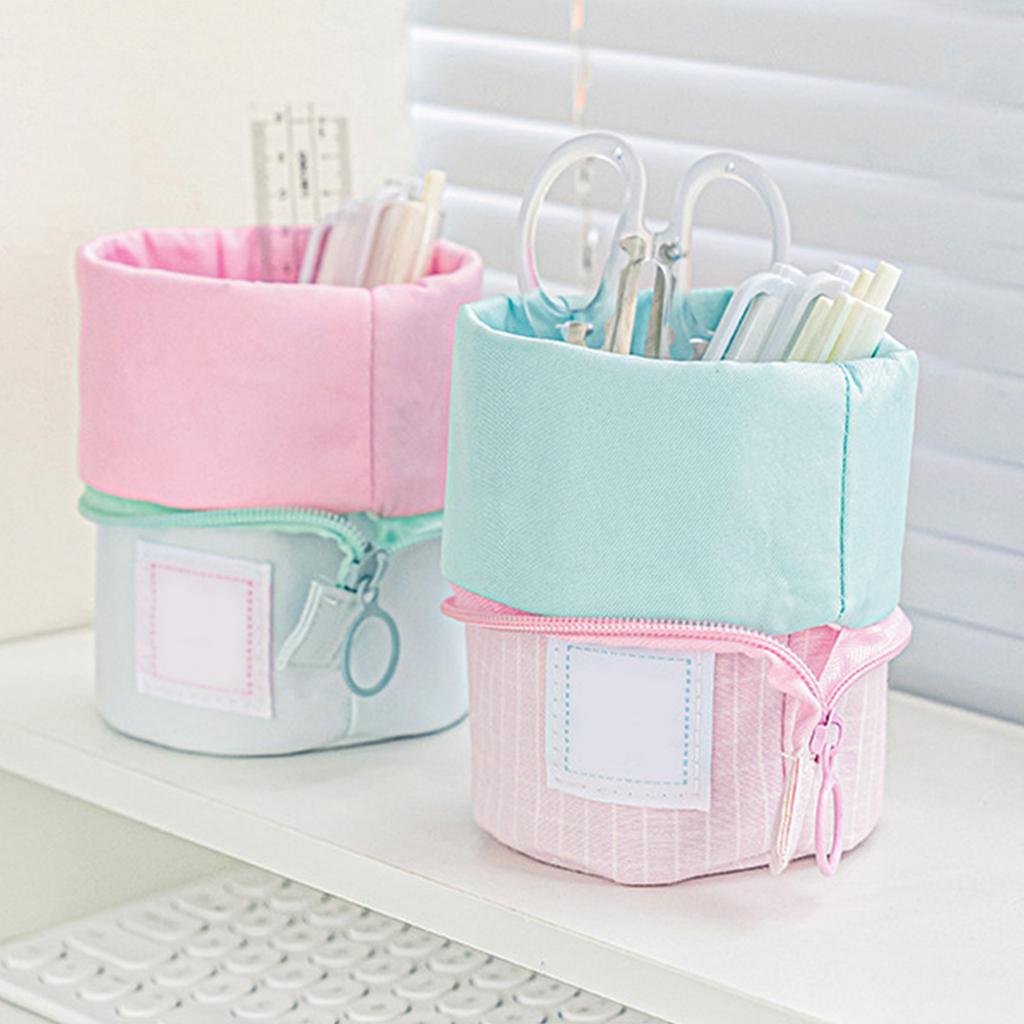 Foldable Standing Pencil Pouch Gorgeous High Capacity  Stationery Case for Office School Home