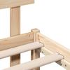 Brown Bed Frame with Headboard 90 X 190 Cm Solid Pine Wood