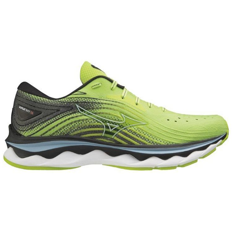 Mizuno Wave Sky 6 Comfortable Synthetic Leather Low Top Running Shoes Men Sneaker Green Black J1GC220205