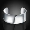 925 Silver Charm Smooth Wide Big Bangle Bracelets for Women Luxury Fashion Party Wedding Cuff Jewelry Christmas Gift