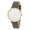 SUNFLAME Made In Simple Design Textured Faux Leather Gray Watch, Japan, Watch, Strap, Simple, Slim, Basic, Trendy, Men's, (JF4D0010)