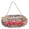 Wooden Welcome Sign with 12Pcs Interchangeable Seasonal Icons Wall Hanging Plaque for Front Door