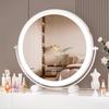 10inch Lighted Makeup Mirror with Magnification White Frame Rechargeable 3000 mAh Vanity Mirror with Lights Desk Mirror with Di
