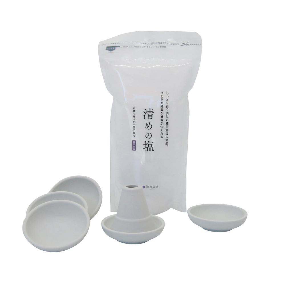 Kamidana no Sato Small Salt Set + Purifying Salt 500g 209724 White