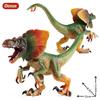 Oenux Jurassic Carnivorous Dilophosaurus Solid PVC Dinosaur Toy Action Figures Animal Model Collection Kids Gift