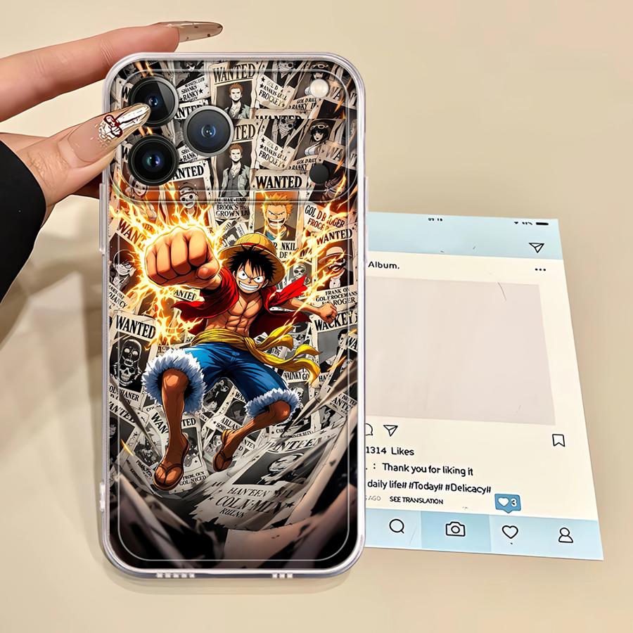 Cartoon One P-Piece Soft Phone Cover Case for iPhone 17 Pro Max 15 11 13 Pro XS Max XR 16 12 Mini 14 Plus 7 8 Air