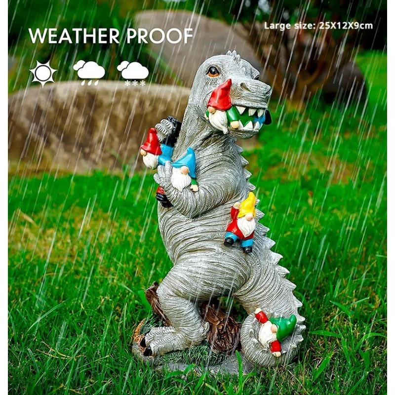 Garden Dwarf Statue Courtyard Decoration Outdoor Garden Decoration Dinosaur Dwarf Ornament Courtyard Lawn Decoration Female Gardening Gifts
