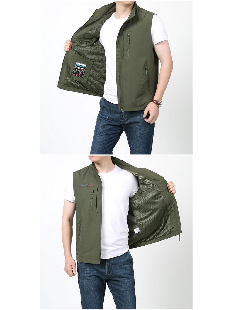 Men's Quick-Dry Multi-Pocket Outdoor Vest for Spring, Summer, and Autumn