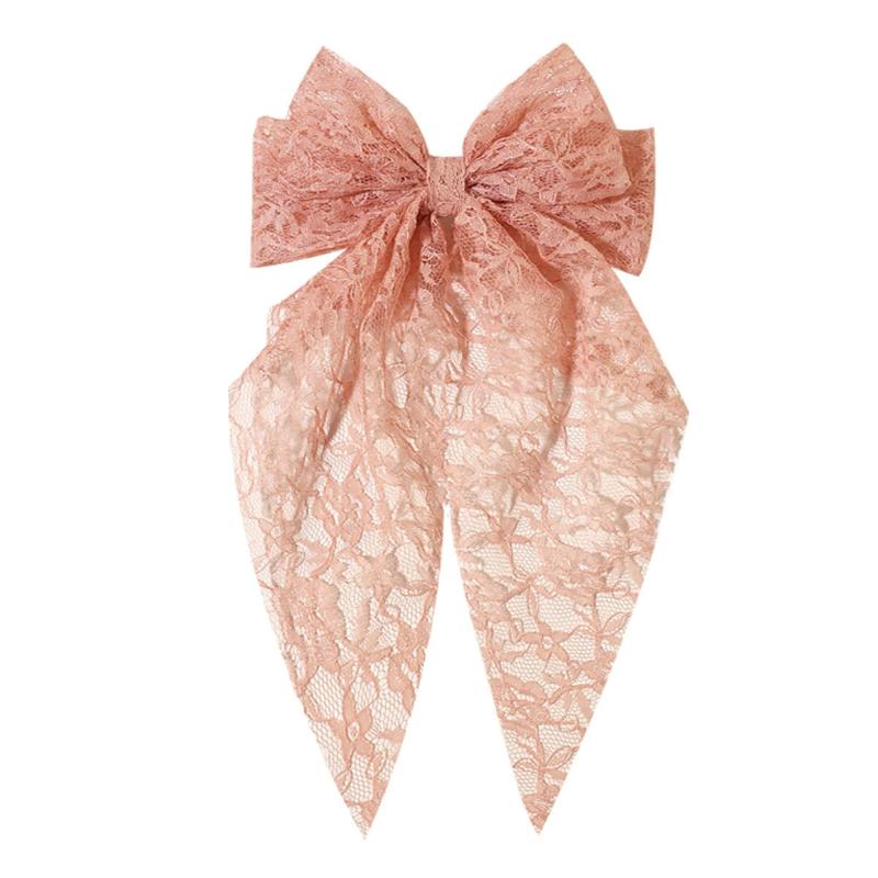 1Pcs Sweet Lovely Princess Style Hairpin  Tailcoat Lace Bow Hair Clip Girl Romantic Wedding Season Headwear Gift