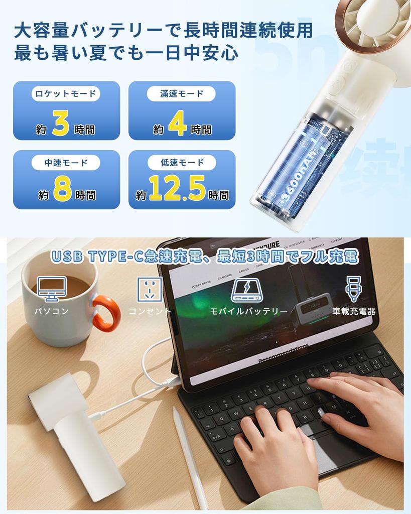 SOTHING Handheld Portable Stepless Airflow 3600mAh RPM Powerful Mini Low Japanese Instruction Heatstroke Heat Gift Fan, Fan, 4-Level Airflow, 1-199