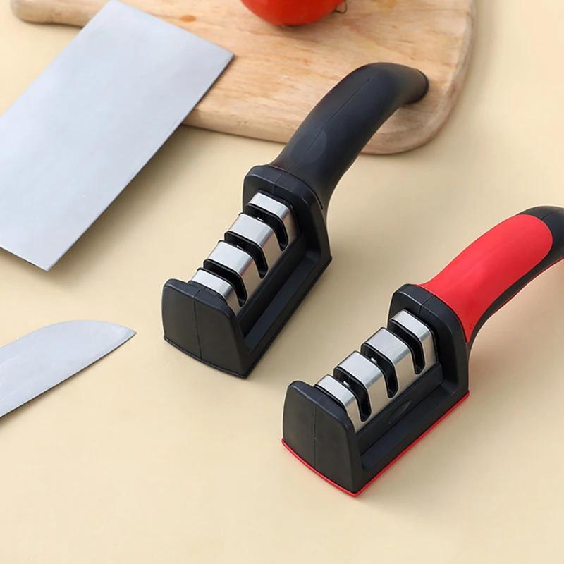 Level 3 Quick Sharpening Tool Knife Sharpener With Slip-resistant Base Kitchen Accessory Space-saving Tools Stone Knives Accessories Dining