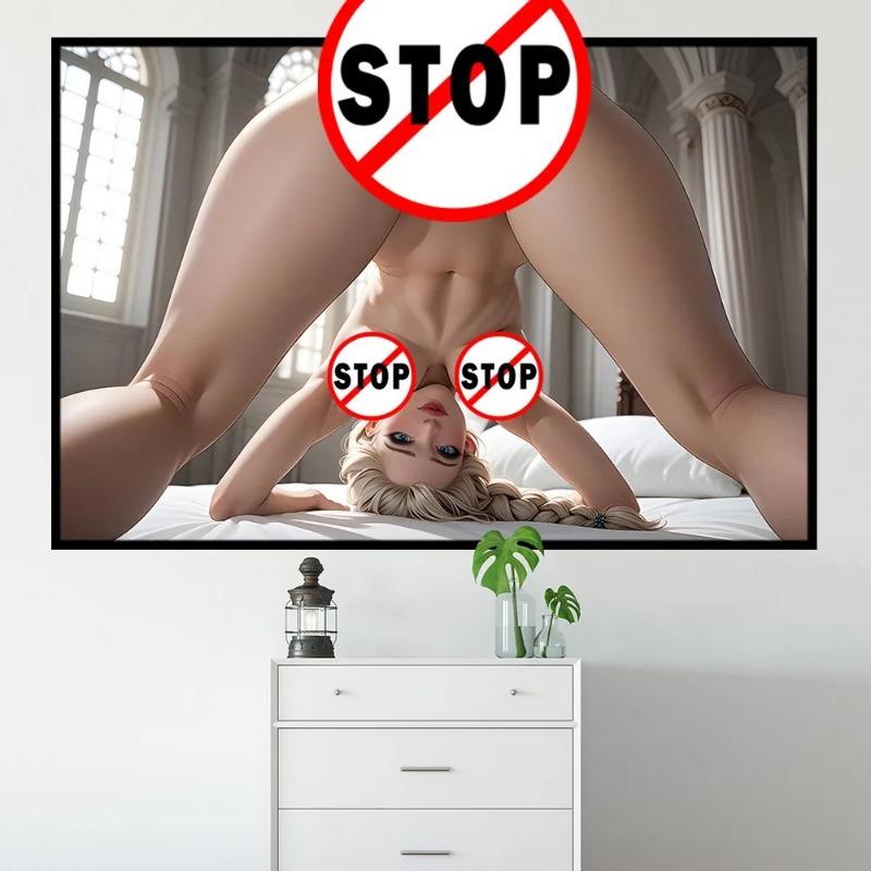Pictură Decorativă Sexy cu Frumoasă Desen Animat Nudă Poster Canvas Artă de Perete de Înaltă Definiție Decor Acasă Living Mural Autocolant de Perete