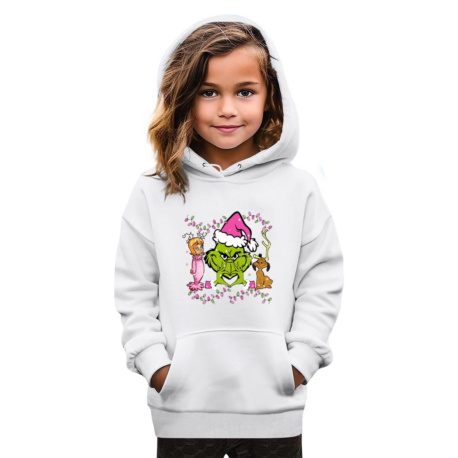 Sweatshirts For Teen Girls Hoodies Long Sleeve Drawstring Pullover Cute Oversized Hoodie Christmas Day 110