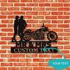 Exclusive Handmade Custom Motorcycle Couple Metal Sign for Valentine Engagement Wedding Anniversary Home Decor