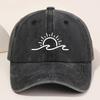Sunrise White Printed Baseball Cap for Men and Women Fashionable Retro Outdoor Hat Versatile Peaked Cap