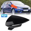Car Side Mirror Caps Carbon Fiber Black Rearview Mirror Cover Cap For SEAT Leon MK3 5F ST FR Cupra Ibiza Mk5 Arona KJ7 2017-