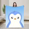 P-Pudgy Penguin Blanket Cute Penguin  Fleece Funny Warm Throw Blankets For Bedding Lounge Textile Decor,