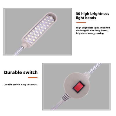 30 LED Sewing Machine Light Foldable Gooseneck Sewing LED Working Light Table Magnetic Base Light For Drill Presses Work Benches