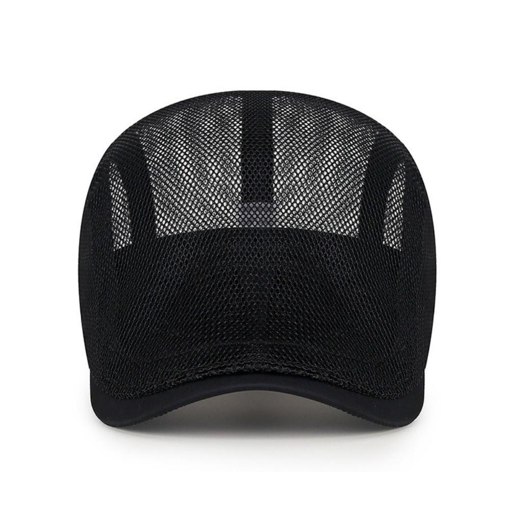 Casual Outdoor Beret Men's Hat Mesh Spring Summer Forward Cap Breathable Adjustable Thin Sun Hats Flat Gorras
